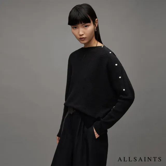 【ALLSAINTS】RAVEN 喀什米爾羊毛針織上衣Black WK024Z(舒適版型)