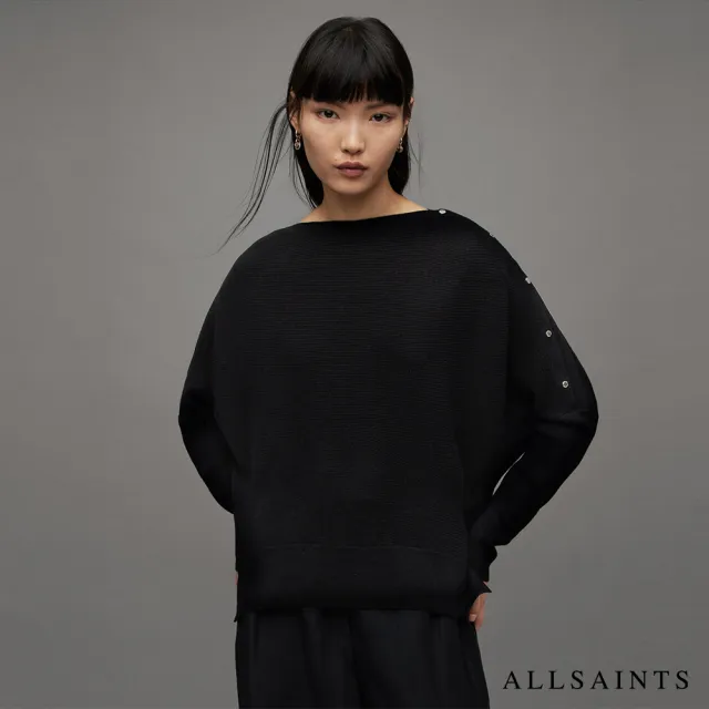 【ALLSAINTS】RAVEN 喀什米爾羊毛針織上衣Black WK024Z(舒適版型)