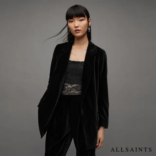 【ALLSAINTS】ALEIDA 天鵝絨西裝外套Black WT025Z(舒適版型)
