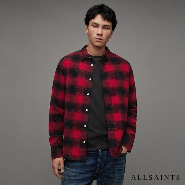 【ALLSAINTS】URSA 格紋長袖襯衫FIRE RED MS176Z(舒適版型)