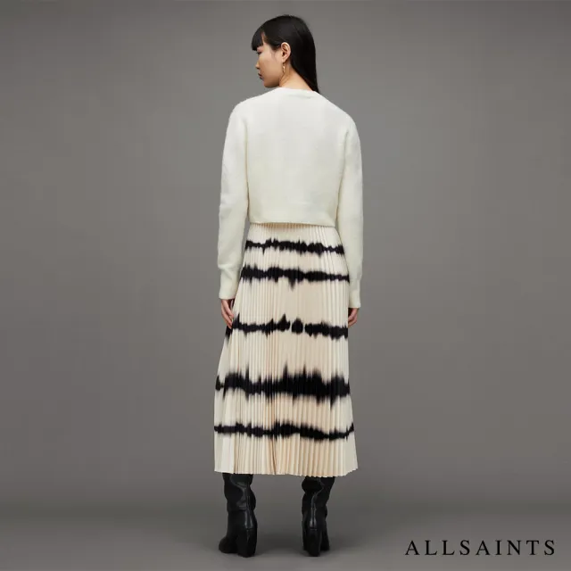 【ALLSAINTS】CURTIS 兩件式中長版洋裝CHALK WHITE/BLACK WD072X 雙11(常規版型)