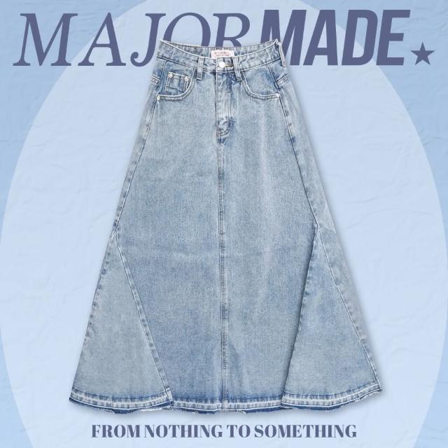 【MAJOR MADE】時髦大傘狀厚實牛仔長裙