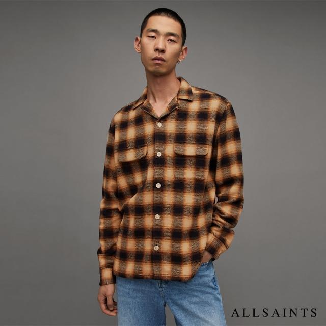 【ALLSAINTS】TELESTO 格紋長袖襯衫Jet Black MS185Z(舒適版型)