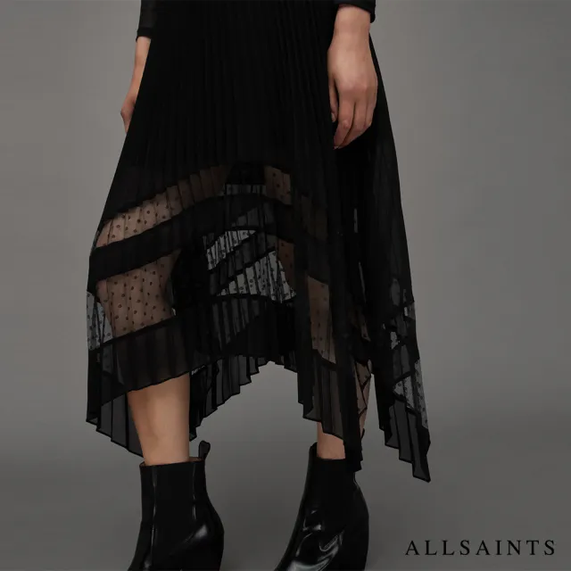 【ALLSAINTS】SABRINA 中長裙Black WS006Z(常規版型)