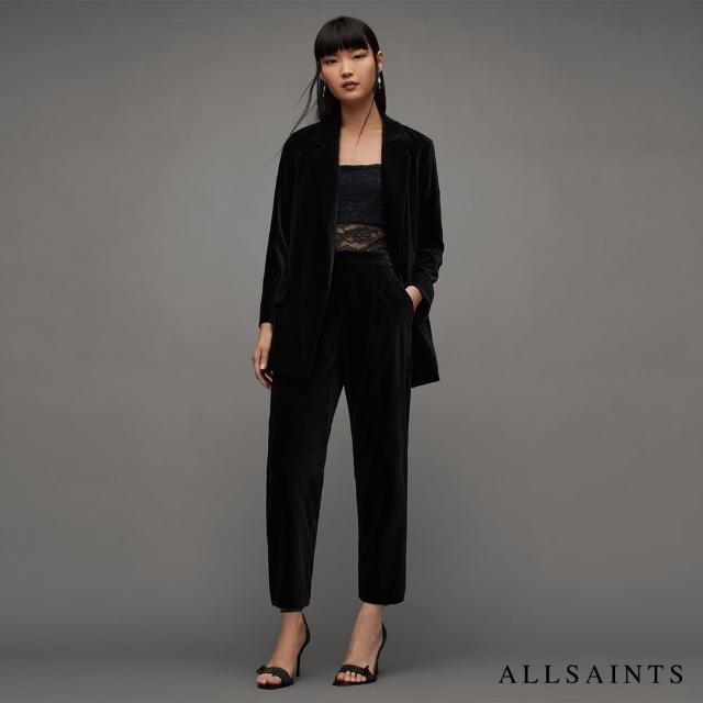 【ALLSAINTS】ALEIDA 天鵝絨中腰西裝長褲Black WT026Z(舒適版型)