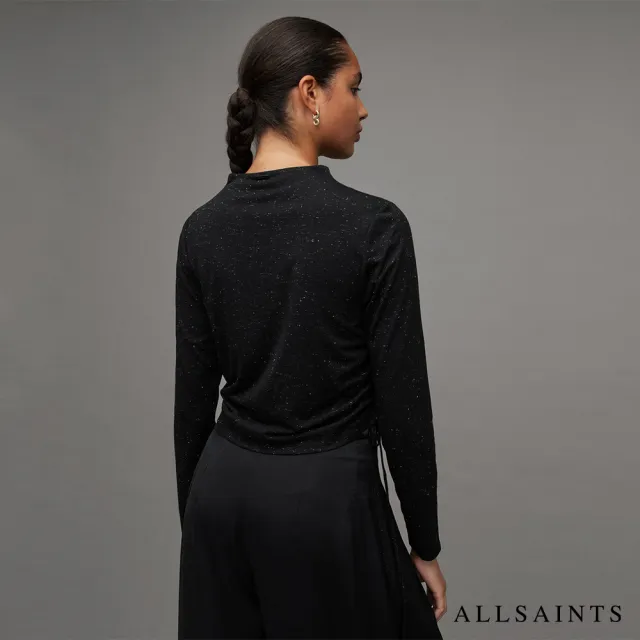 【ALLSAINTS】BETA 金屬感長袖T恤Black WM018Z(舒適版型)