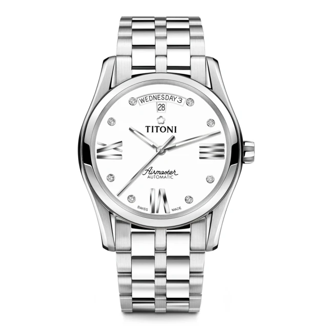 【TITONI 梅花錶】新空中霸王系列 鋯石時標 時尚機械腕錶 39mm(93808 S-616)