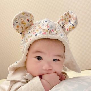 【Lianne baby】臺灣製保暖豆絨嬰兒帽新生兒帽(多花色可選遮耳帽寶寶帽)