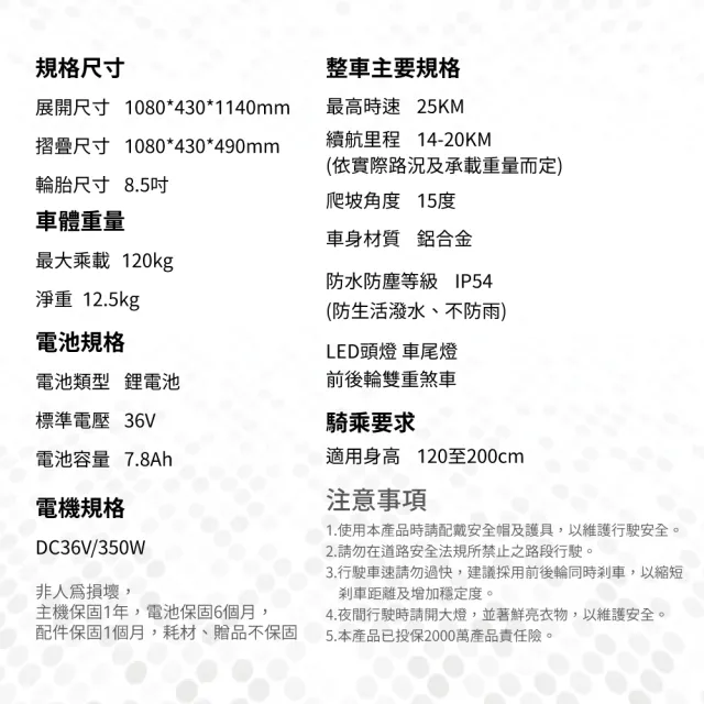 【非常G車】AX8V 8吋蜂窩胎 7.8AH 折疊電動滑板車 LED燈 智能操控(電動平衡車 簡易攜帶)