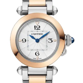 【Cartier 卡地亞】PASHA DE CARTIER玫瑰金石英腕表x30mm(W2PA0007)