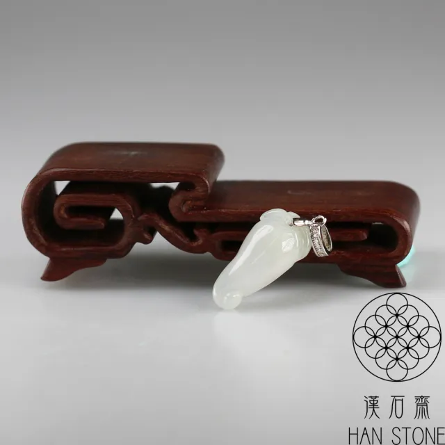 【漢石齋】天然翡翠A貨 小福瓜玉佩吊墜 冰糯種(12*25*7mm)