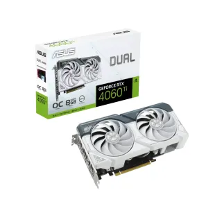 【ASUS 華碩】DUAL-RTX4060Ti-O8G-WHITE 顯示卡+華碩 SDRW-08D2S-U 白 外接燒錄器