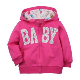 【時尚Baby】童裝女童薄外套桃紅色純棉外套運動外套(女童外套春秋外套可愛輕便外套)