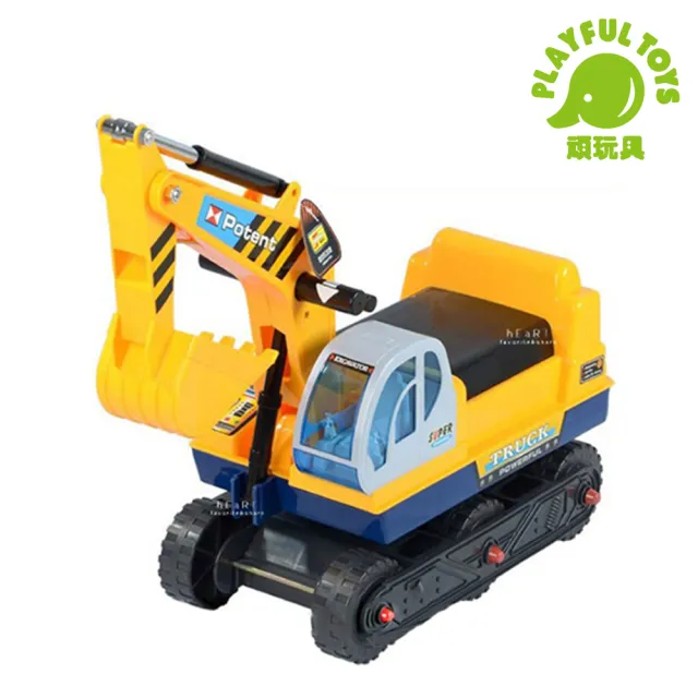 【Playful Toys 頑玩具】乘坐挖土機(兒童滑步車 騎乘玩具 怪手玩具 兒童禮物)