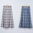 【H2O】日本素材英式格紋六片長裙 #3652013(米白/淺藍色)