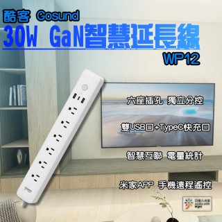 【小米】酷客 Gosund 30W Gan 智慧延長線 WP12(延長線 智慧延長線 延長插座 智慧插頭 智慧插座 智慧插座)