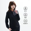 【遊遍天下】女款抗UV防曬涼感吸濕排汗機能長袖POLO衫GL1016黑色(長袖POLO M-5L)