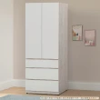 【本木】白皙 2.6尺三抽衣櫥