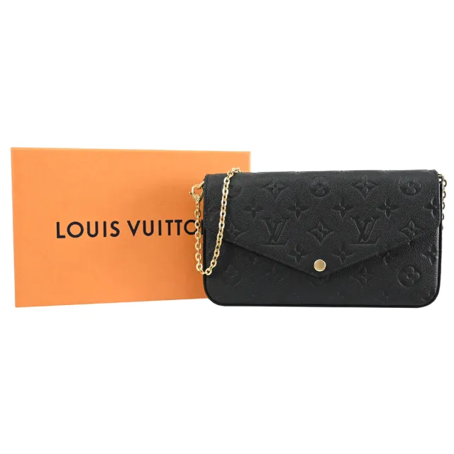 【Louis Vuitton 路易威登】LV M82477 Pochette Felicie 經典牛皮壓花多功能手提包鍊包晚宴包(現貨)