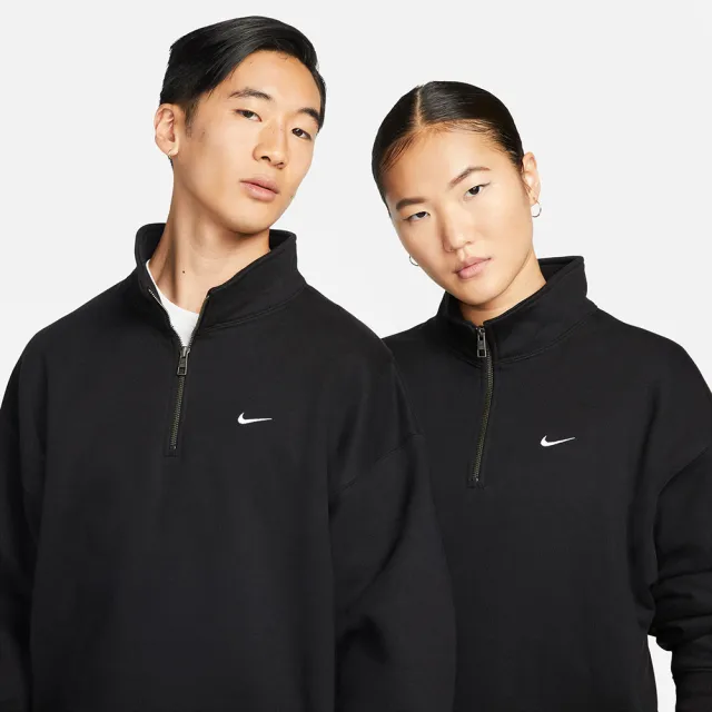 NIKE 耐吉】上衣男款長袖上衣運動AS M NK SOLO SWSH HW BB QZ TOP 黑