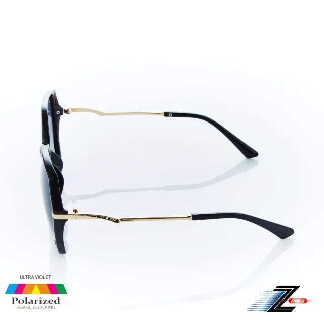 【Z-POLS】高貴質感神秘黑邊鏤空鑲鑽設計 搭漸層Polarized寶麗來偏光漸黑抗UV400太陽眼鏡(時尚有型好穿搭)