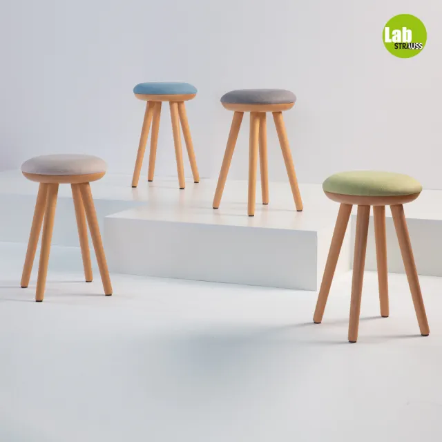【有情門】STRAUSS Lab 啵卡圓凳(製作期為2-3週/實木/MIT/化妝椅/休閒椅/單人椅)
