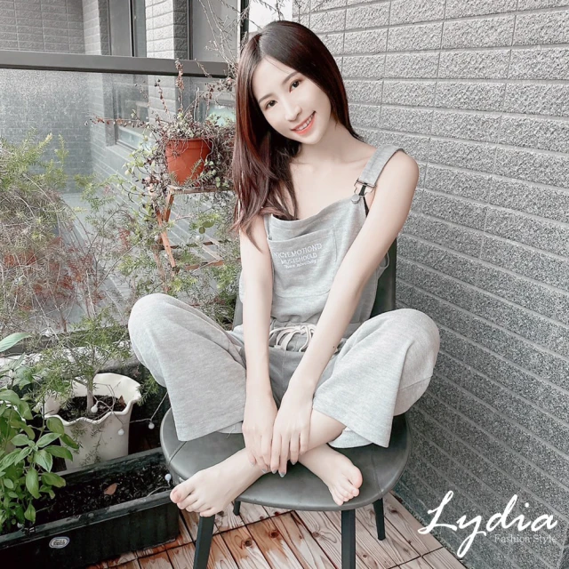 Lydia 現貨 部落客推薦款 簡約時尚休閒可愛百搭高腰吊帶褲(粉色/灰色 F)