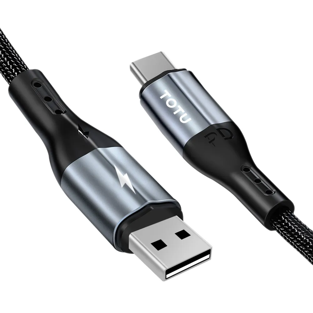 【TOTU】TYPE-C to USB 充電線 超快充 極速系列2代 柔韌編織 5A電流 - 1.2M(傳輸線)