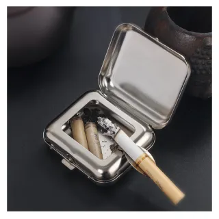 【質感菸】迷你便攜口袋菸盒(金屬菸盒 香菸盒 車用 隨身菸盒 環保 收納盒 煙灰缸)