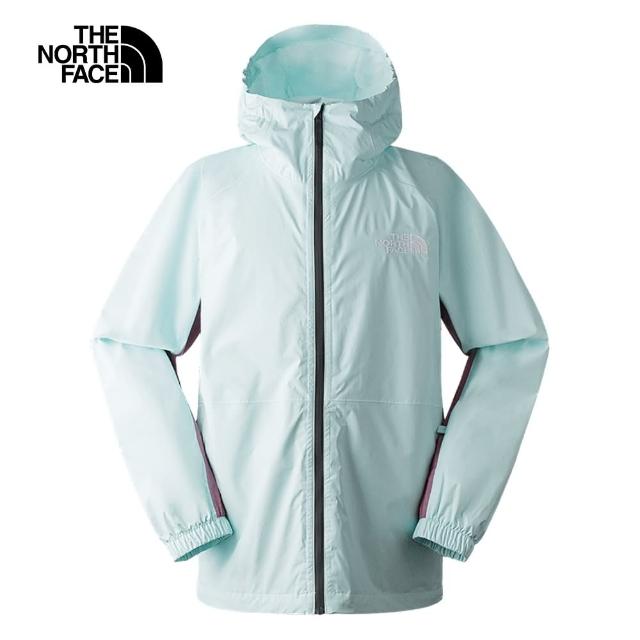 【The North Face 官方旗艦】北面男款藍色DryVent防水透氣舒適連帽衝鋒衣｜82VMI0S(外套)