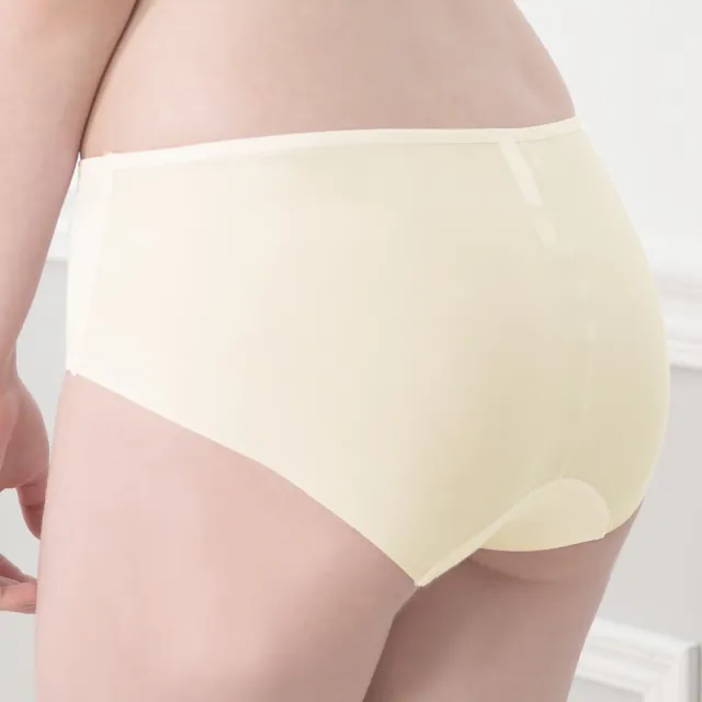 【Gennies 奇妮】孕婦內褲 牛奶紗中腰內褲(黃)