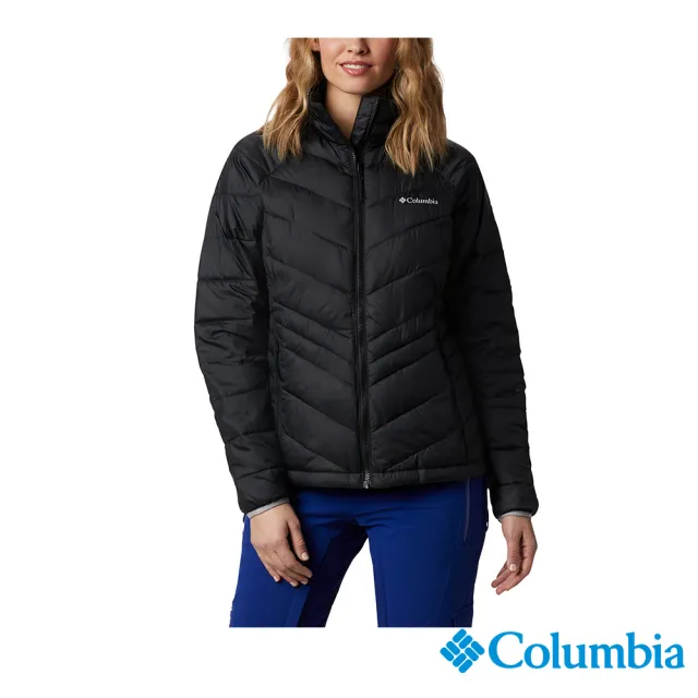 【Columbia 哥倫比亞 官方旗艦】女款-Whirlibird™Omni-TechOT防水鋁點保暖兩件式外套-黑色(UWR06350BK/HF)