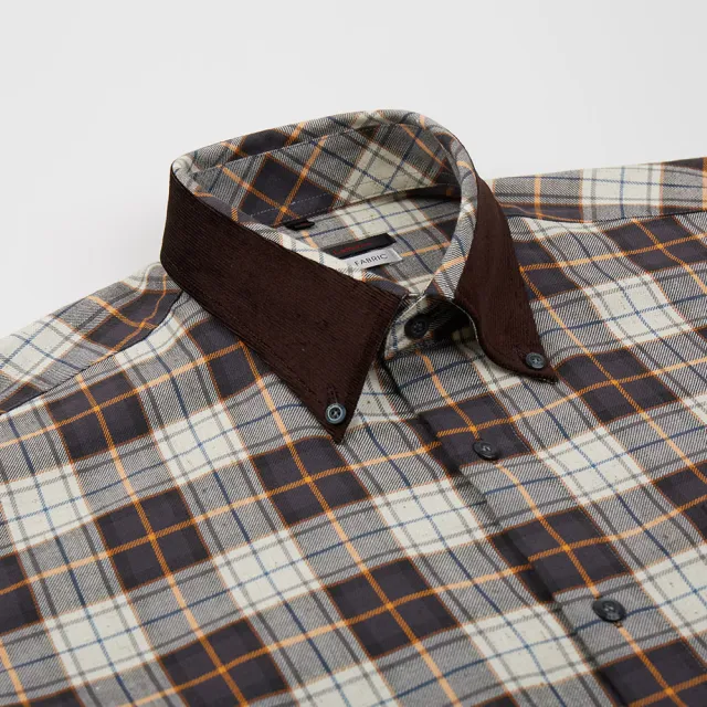 【ROBERTA諾貝達】德國素材 台灣製 品味雅緻 純棉長袖襯衫(咖啡)