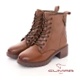 【CUMAR】擦色感簡約綁帶短靴(棕色)