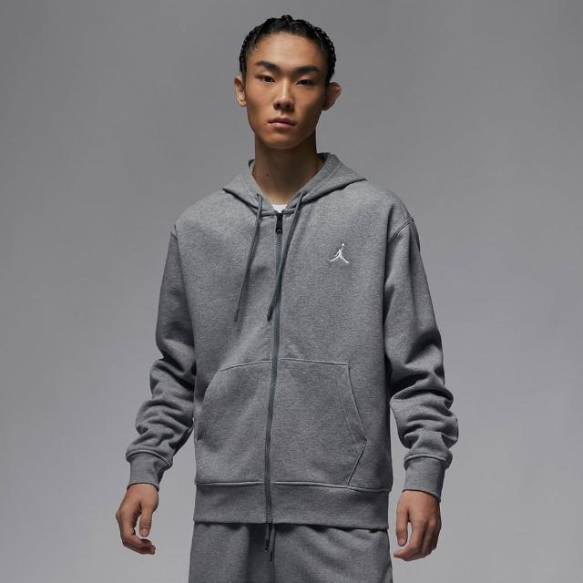 【NIKE 耐吉】外套 男款 運動連帽外套 AS M J ESS FLC FZ HOODIE 灰 FJ7772-091