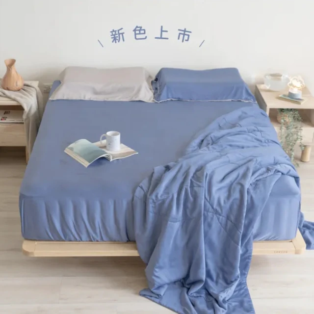 LoveFu 竹眠親膚床包-滑面夏夜藍x標準單人3尺(竹眠纖