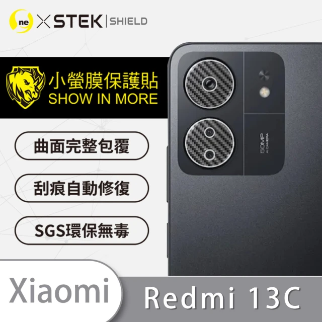 o-one台灣製-小螢膜 XiaoMi小米 redmi 13C 精孔版鏡頭保護貼2入(CARBON款)