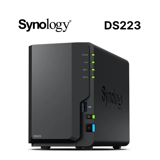 【Synology 群暉科技】搭WD 4TB x2 ★ DS223 2Bay NAS 網路儲存伺服器