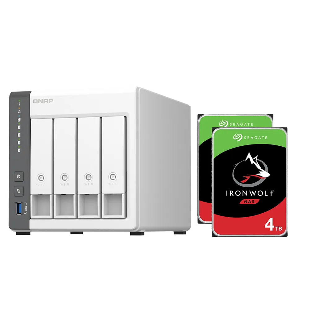 【QNAP 威聯通】搭希捷 4TB x2 ★ TS-433-4G 4Bay NAS 網路儲存伺服器