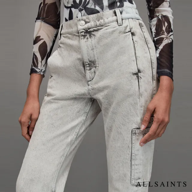 【ALLSAINTS】LEA 個性中腰水洗牛仔休閒長褲 WE004Z(常規版型)