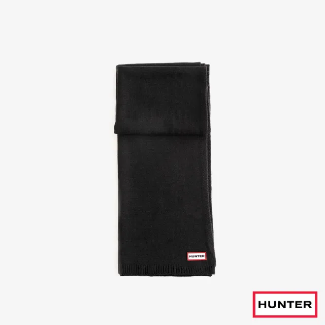 【HUNTER】配件-PLAY素面針織圍巾(黑色)