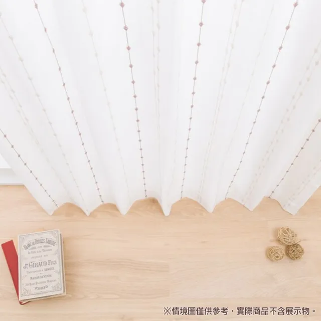 【NITORI 宜得利家居】隔熱遮像 蕾絲窗簾 窗紗 CORAL BR 100X176X1(蕾絲窗簾 窗紗 隔熱遮像 CORAL)