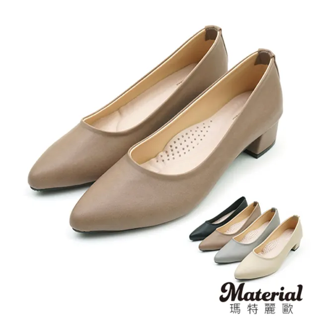 【Material瑪特麗歐】【全尺碼23-27】女鞋 跟鞋 MIT素面優雅氣質跟鞋 T72100(跟鞋)