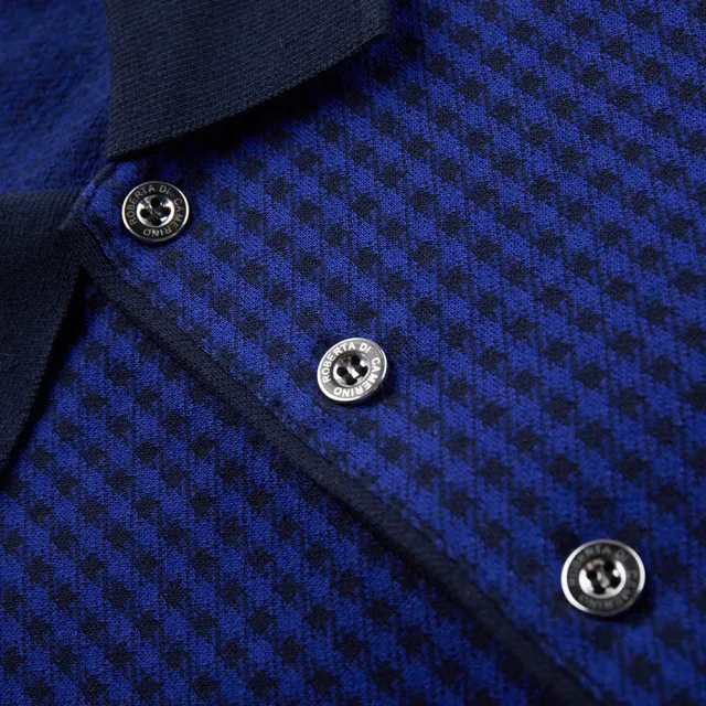 【ROBERTA諾貝達】台灣製男裝 潮流時尚 暖心舒適長袖POLO衫(藍)