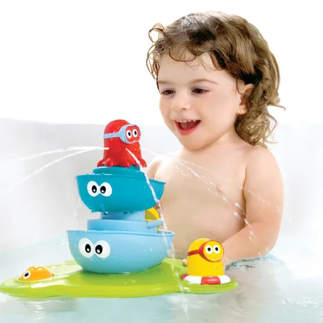 【Yookidoo 以色列】海洋公園疊疊樂噴泉(洗澡玩具 戲水玩具)