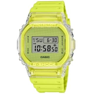 【CASIO 卡西歐】G-SHOCK 扭蛋風潮電子腕錶 螢光黃 DW-5600GL-9 42.8mm