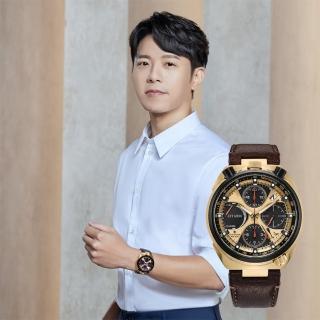 【CITIZEN 星辰】韋禮安配戴款 牛頭錶 50週年光動能三眼計時手錶 男錶 送禮 推薦(AV0072-01X)