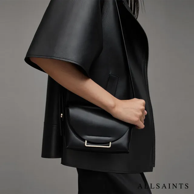 【ALLSAINTS】FRANCINE 牛皮側背包Black WB587Z