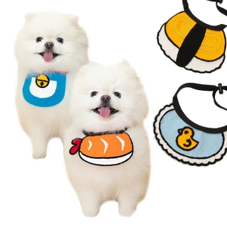 【QIDINA】寵物可愛壽司造型口水巾/領巾(3入組 4色任選)