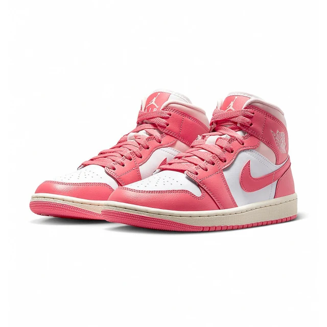 NIKE 耐吉 NIKE Air Jordan 1 Mid Strawberries 高筒 休閒鞋 奶油底 女款 草莓 BQ6472-186